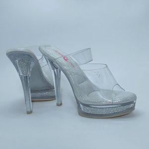 Tacones Altos de Cristal, Modelos de 2.5 cm en la Parte Delantera y 13 cm en la Trasera, para Desfiles de Moda, Bodas, con Cojines de Aire de Látex, Bikinis Súper Sexys - Product Image 1
