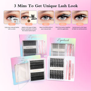 Kit de Pestañas Postizas en Racimo PBT de 14 Filas, Hechas a Mano, Grosor de 0.07mm, Efecto 3D, Extensiones de Pestañas con Volumen para Maquillaje - Product Image 2