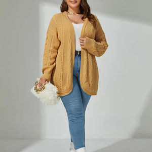 OFF20 %, venta al por mayor, cárdigan de punto con <span class=keywords><strong>cuello</strong></span> en V y temperamento de Color sólido para <span class=keywords><strong>mujer</strong></span>, abrigo de suéter transfronterizo sencillo sin botones que combina con todo - Product Image 6