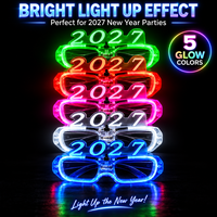 Lunettes de Nouvel An lumineuses 2027, lunettes LED pour fête, accessoires de déguisement originaux, vente en gros