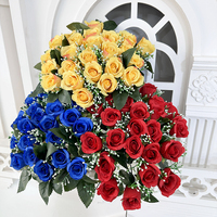 NINI 24 Köpfe Kleiner Weißer Künstlicher Rosenstrauß Handgefertigte Seidenblumen für Hochzeit, Halloween & Weihnachtsdekoration