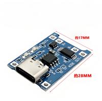 Módulo de placa de carga de interfaz USB tipo C TP4056 1A Protección de carga de batería de litio dos en uno para accesorios de audio