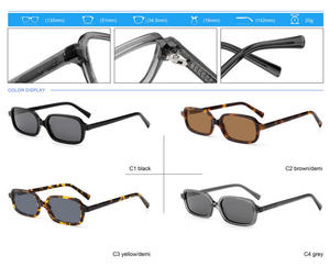 New Arrival OEM SA0500 Unisex Narrow Rectangle Sunglasses Full Rim Tortoise Frame UV400 Protection Outdoor Sun Adult - Product Image 5
