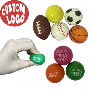 Balle anti-stress en polyuréthane avec logo personnalisé Vente en gros de l'usine Balle anti-stress en mousse Jouet Ballsjjxjrj Hi Uusysjg We balle anti-stress - Product Image 1