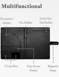 Bìa cứng A3 <span class=keywords><strong>padfolio</strong></span> danh mục đầu tư thư mục Faux Leather chủ thẻ kinh doanh tiếp tục tổ chức cho cuộc phỏng vấn Letter-Sized tài liệu - Product Image 3