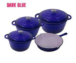 Afrique du Sud 7 pièces ensemble de casseroles <span class=keywords><strong>en</strong></span> <span class=keywords><strong>fonte</strong></span> émaillée ustensiles de cuisine casserole pour toutes les tables de cuisson - Product Image 2