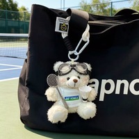 Pendentif en peluche style maillot de badminton, série ours en peluche, vente en gros, porte-clés, poupée à suspendre pour sac