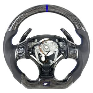 Volante de Fibra de Carbono Real a <span class=keywords><strong>Precio</strong></span> de Fábrica para <span class=keywords><strong>Lexus</strong></span> IS CT NX ES GS, Base Plana, 3 Palancas, Estilo Deportivo - Product Image 4