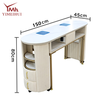 Salon de beauté professionnel blanc marbre dessus ongles table et chaise ensemble pas de fuite de poussière ongles Tech Table manucure avec rangement
