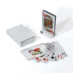 Cartas de Juego de Plástico PET Plateadas, 57x87mm, Esquinas Redondeadas, Lavables, para Juegos de Cartas - Product Image 2