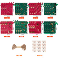 Ensemble de Noël en toile de jute à motifs de dessins animés, pochette de rangement pour cadeaux de Noël, sac à friandises festif pour les cadeaux d'entreprise, fête de Noël