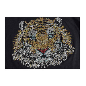 Patch de presse thermocollante ou à chaud tigre LSU motif de repassage en strass latéral visage de tigre pour vêtements de veste - Product Image 4