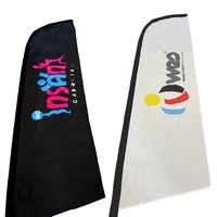 Bannière extérieure personnalisée avec Logo de marque imprimé numérique en forme de couteau à mouche, drapeaux publicitaires colorés