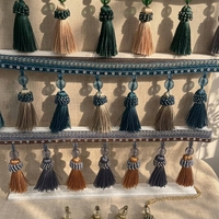 Rideaux en dentelle à pampilles bicolores élégants, coussins de canapé, accessoires de décoration doux pour la maison, textile d'ameublement