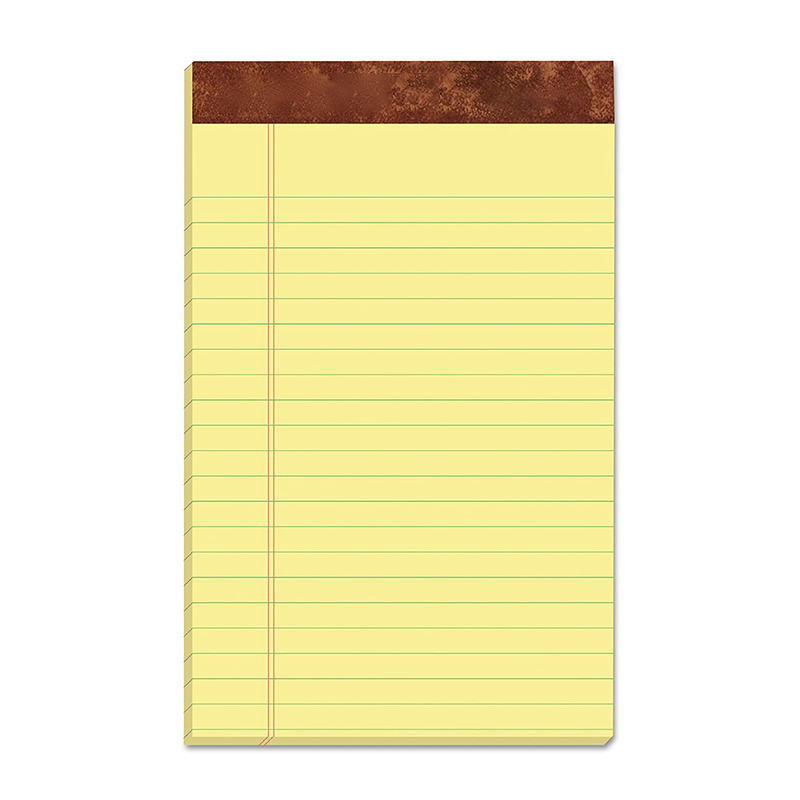 Made in China 8.5x11.75'' Single Side Printing Ruled Assorted Colors Professional 50 Sheets Legal Writing Pad