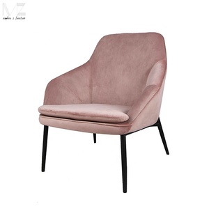 Hotel moderno <span class=keywords><strong>muebles</strong></span> de ocio cómodo rosa de tela de terciopelo Silla de acento - Product Image 6