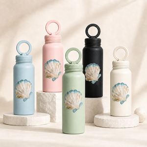 Vacuum Insulated Stainless Steel Travel Water Bottle Magnetic Phone Mount Lid Custom Shell Pattern Multiple Capacity Options - Product Image 6