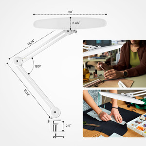 Đèn bàn <span class=keywords><strong>LED</strong></span> hiện đại 2200 lumen dùng để đọc sách, làm việc văn phòng, may vá, học tập, làm thủ công - Đèn làm việc bằng nhôm, kim loại, dùng cho nhà, bàn làm việc, làm móng - Product Image 3