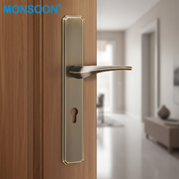 Poignée de porte moderne MONSOON en acier inoxydable, alliage de zinc, finition anodisée en aluminium, facile à installer, pour chambre à coucher et cuisine