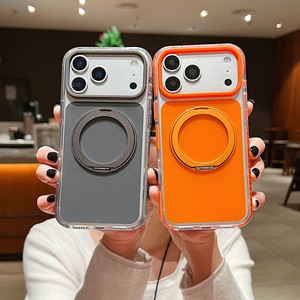 เคสโทรศัพท์แบบหมุนได้พร้อมแม่เหล็ก รุ่นหรูหรา สำหรับ iPhone 18 16 17 Pro Max 15 14 Plus 13 12 สีพื้น อะคริลิค ป้องกันแรงกระแทก - Product Image 1