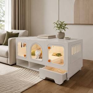 Gabbia per Gatti Modulare OEM ODM con Logo Personalizzato, Stile Legno, Villa Pieghevole per Gatti, Colore Personalizzato per Marchi di Animali Domestici, <span class=keywords><strong>Vendita</strong></span> all'Ingrosso - Product Image 3