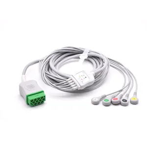 Direct-connect ECG cable 5 leads Snap end IEC standard compatible GE Marquette Dash 1000/2000/2500