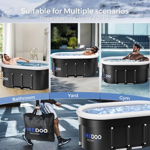 Nouvelle version <span class=keywords><strong>XL</strong></span> <span class=keywords><strong>Baignoire</strong></span> ovale pour bain de glace de 175 gallons - <span class=keywords><strong>Baignoire</strong></span> portable à 6 couches, <span class=keywords><strong>baignoire</strong></span> encastrable <span class=keywords><strong>pliable</strong></span> avec couvercle, <span class=keywords><strong>baignoire</strong></span> de plongeon froid - Product Image 6