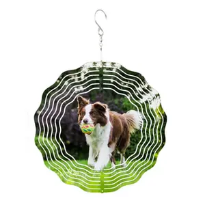 Amazon Hot Selling Sublimation Wind Spinner Metal Blank Wind Chimes Custom Summer Garden Decoration