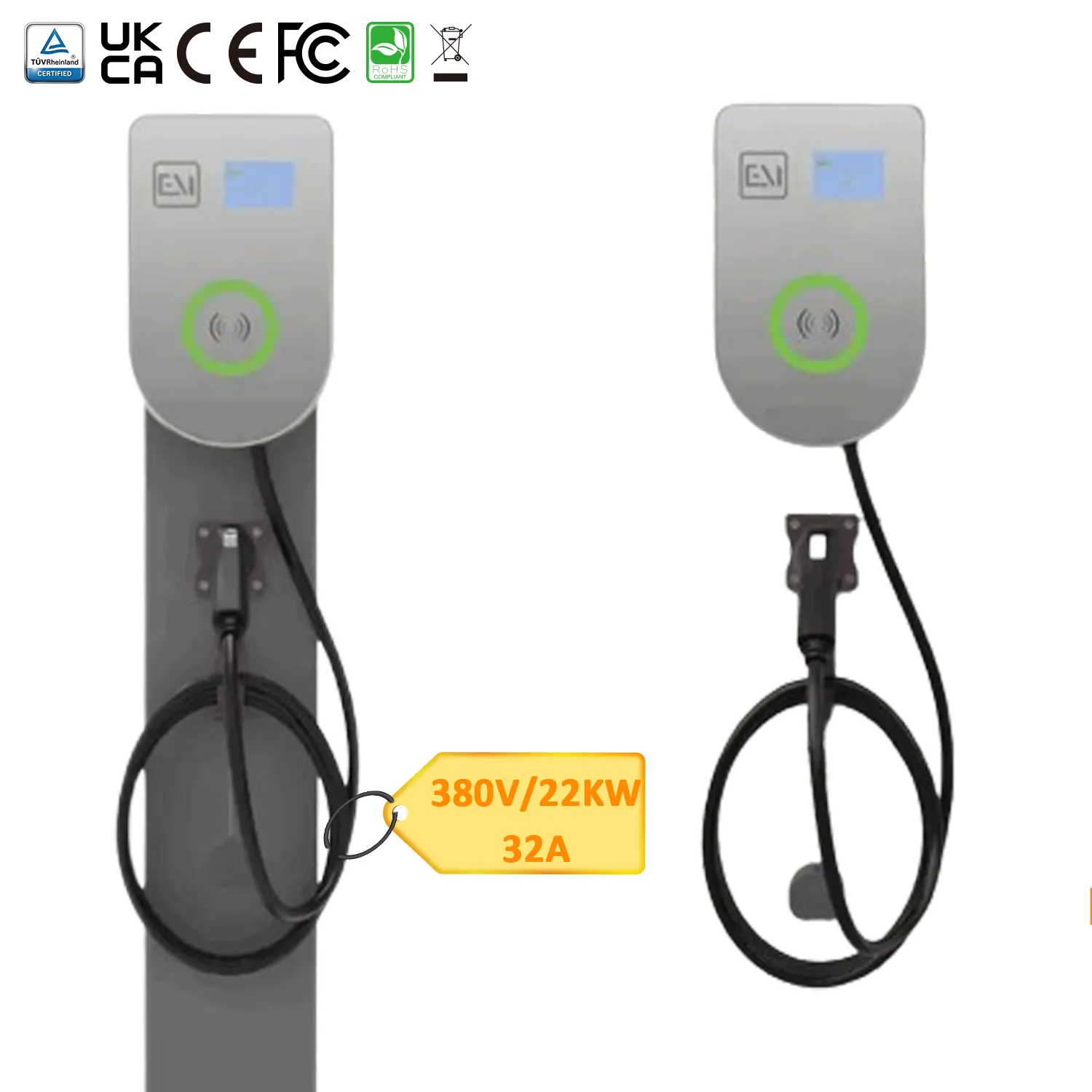 タイプ2 AC充電器16A充電ステーション5メートル充電ケーブル付き電気自動車用EV充電器ウォールボックス