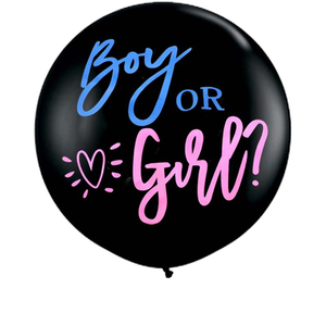Globo Gigante de Látex Negro de 36'' con Confeti - Duradero y Ecológico para Navidad, Baby Shower, Halloween, Fiestas de Graduación - Product Image 1