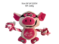 Jouets en peluche pour chiens, cochons roses masqués, jouet interactif avec cordes en coton, soulagement de l'anxiété, design mignon, utilisation intérieure/extérieure