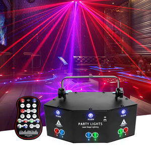 Équipements DJ professionnels : Projecteur laser à faisceau 9 yeux RVBW 4-<span class=keywords><strong>en</strong></span>-1, éclairage de scène à tête mobile LED pour discothèques et soirées - Product Image 1