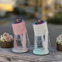 Diffuseur d'huiles essentielles portable ABS pour voiture 2024, humidificateur moderne avec bouton LED, projection de lumière ambiante, rotation colorée, marquee pour chambre à coucher