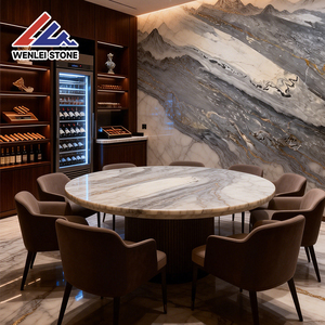 Dalle de marbre naturel haut de gamme gris bleu veiné or, épaisseur 18 mm, finition polie, pour cuisine, escalier et extérieur – Fournisseur Wenlei - Product Image 2