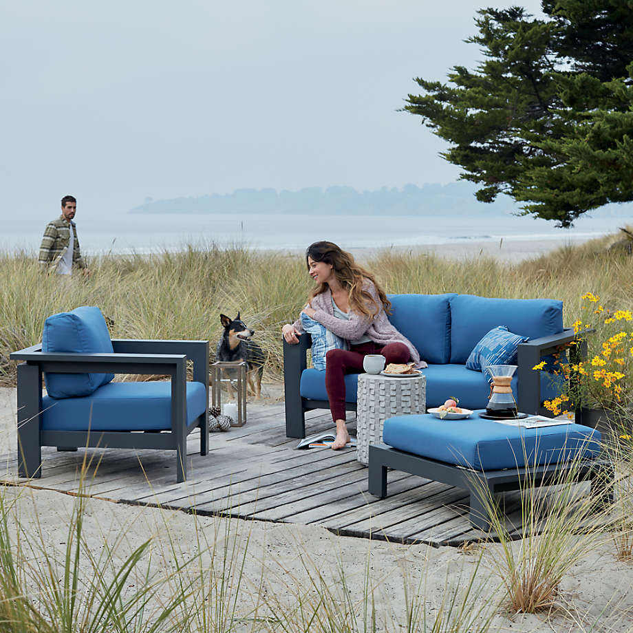 Factory direct sale garden furniture set patio swing luxury aluminum outdoor furniture metal aluminum ottoman