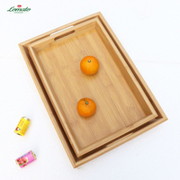 Bandeja de madera de bambú para el hogar, bandeja de té Rectangular de madera maciza, taza de agua, pan japonés, bandeja de comida comercial de madera