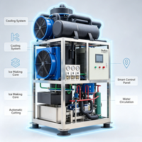 Machine à glace en tubes industrielle, corps en acier inoxydable 304, produit de la glace en tubes transparente et comestible pour les usines de glace, les boissons et la restauration