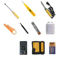 Kit d'outils de réparation pour électricien professionnel de 15 pièces, comprenant un tournevis plat, une pince coupante pour fils, des outils à main pour l'entretien des réseaux, en commande en gros