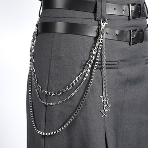 Chaîne de <span class=keywords><strong>pantalon</strong></span> en acier inoxydable avec pendentif étoile creuse, style PUNK, <span class=keywords><strong>pour</strong></span> femmes et hommes, bijou de corps tendance Hip Hop - Product Image 2