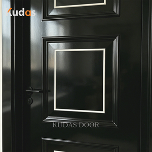 <span class=keywords><strong>Porte</strong></span> intérieure en bois de style moderne, couleur noire brillante, de style luxueux, pour chambre à coucher, villa, hôtel - Product Image 3