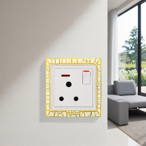AULMO CRACK FRAME + PC FACEPLATE HOUSEUSE Thiết Kế Sang Trọng 15A 1 GANG SWITCH + Ổ Cắm Có NEON - Product Image 2