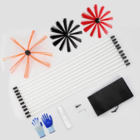 Nettoyeur automatique pour l'élimination de la suie nettoyant pour revêtement de cheminée kit d'insertion de bûches de nettoyage brosse de balayage kit de balayage de cheminée