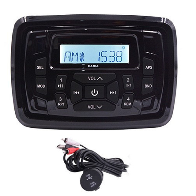 High Quality Plastic Black bluetooth Player Speaker FM MP3 Waterproof Control Audio Player Marine Hardware Accessories