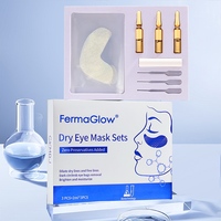 Ampoules hydratantes et raffermissantes pour les yeux, à base de champignons fermentés, de peptides de caféine stériles et de collagène, pour l'élimination des cernes et des poches sous les yeux, et masque pour les yeux secs