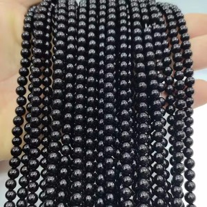 도매 4mm 6mm 8mm 10mm 12mm 천연 원형 블랙 옐로우 그린 레드 마노 스톤 루스 세미 원석 비즈 보석 제작용 - Product Image 2