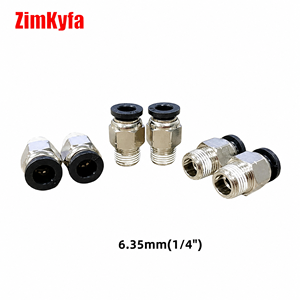 Conector de Manguera de Acero Inoxidable Recto Zimakyfa Plateado y Negro con Sello de Poliuretano de 4 mm (5/32") 6.35 mm para Herramientas Neumáticas - Product Image 1