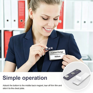 Customized Hotel Name <b>Badge</b> <b>Pin</b> Blank Metal Resin Logo Custom Stainless Steel Laser Name Tag, Rectangular Staff Name Tag - Product Image 2