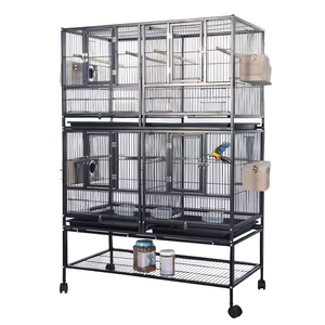 Gabbia <span class=keywords><strong>per</strong></span> Uccelli Moderna e Robusta in Acrilico, Grande Voliera <span class=keywords><strong>per</strong></span> Pappagalli e Macaw, Costruzione in Ferro e Acciaio, Rete Metallica, Vano Portaoggetti, Vassoio in Plastica - Product Image 1