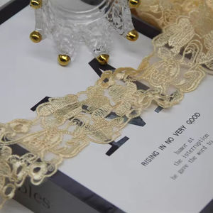 Золотая кружевная отделка Премиум Кружева Венеция Золотая кружевная отделка 5 см Высококачественная Роскошная золотая кружевная отделка Французская ткань кружевная ткань - Product Image 3
