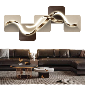 غرفة معيشة بسيطة حديثة فاخرة هندسية مجردة أو رسم خفيف مع طباعة رقمية - Product Image 1